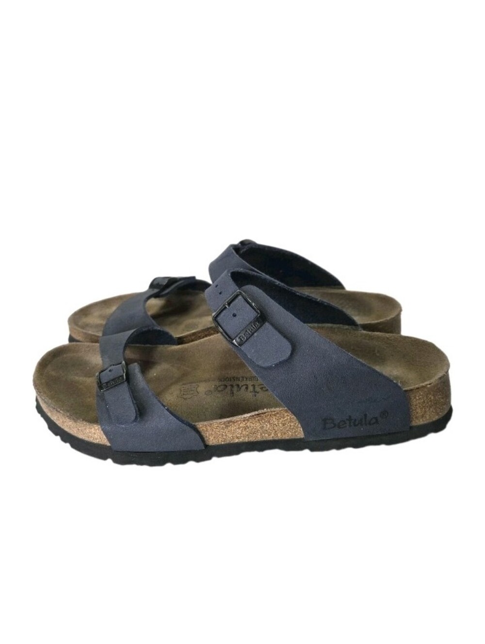 Betula By Birkenstock Two Strap Slide Sandals Size 38/US 7 Navy Blue